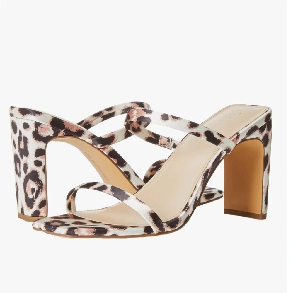 🆕 The Drop Women's Avery Square Toe Two Strap High Heeled Sandal size 9